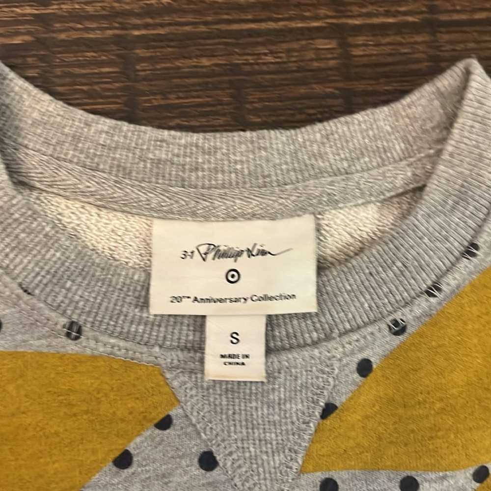 3.1 Phillip Lim Gray and Yellow Graphic Sweater - Picture 6 of 9